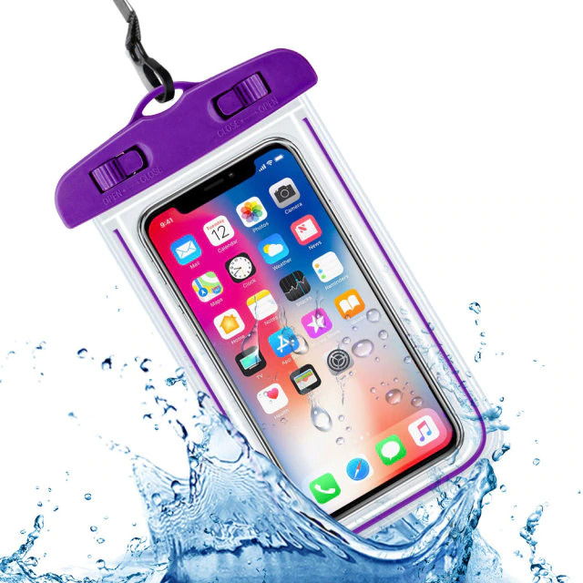 Водонепроницаемый чехол фиолетовый для HTC Desire 620 -  изображение 10